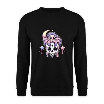 Kawaii Gothique Tarentule Couleurs Pastel Gothique Goth - Sweat-shirt Unisexe - noir - Devant - Alina (178cm) & Michal (187cm)