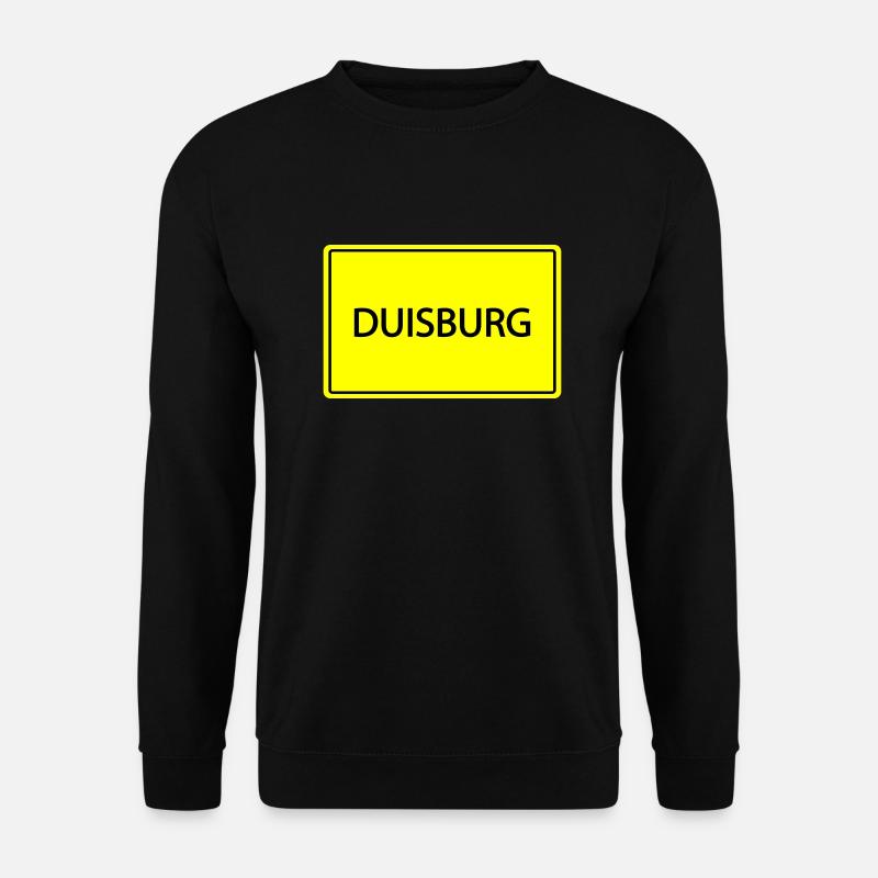 ortsschild duisburg - Unisex Pullover - Schwarz