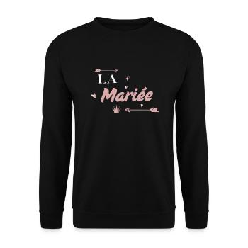 The Bride Pink Arrow - Unisex Sweatshirt - black - Front - Alina (178cm) & Michal (187cm)