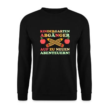 1 Grade School Child Back to School Kindergarten Kita E - Unisex Sweatshirt - black - Front - Alina (178cm) & Michal (187cm)
