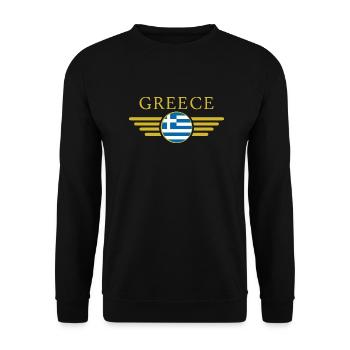 I Love Greece, Style Design T-Shirt - Unisex Sweatshirt - black - Front - Alina (178cm) & Michal (187cm)