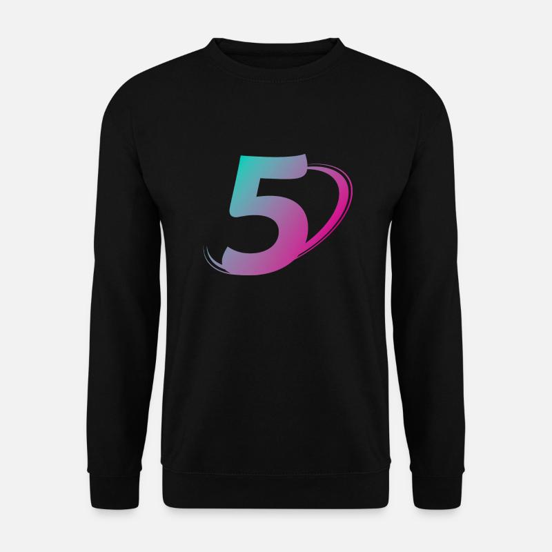 Nummer 5 mehrfarbig - Unisex Pullover - Schwarz