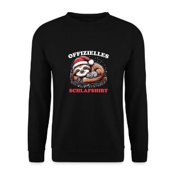 Official Sleep Shirt Christmas Sloth - Unisex Sweatshirt - black - Front - Alina (178cm) & Michal (187cm)