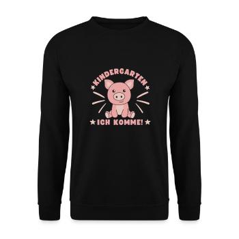 Maternelle J’arrive Enfant de la maternelle - Sweat-shirt Unisexe - noir - Devant - Alina (178cm) & Michal (187cm)