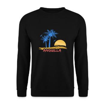 Anguilla als Strand - Unisex Pullover - Schwarz - Vorne - Alina (178cm) & Michal (187cm)