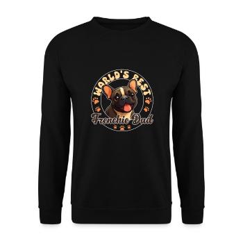 French Bulldog Dog Frenchie Dad - Unisex Sweatshirt - black - Front - Alina (178cm) & Michal (187cm)