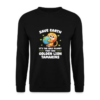 Is the only planet with yellow lion tamarins - Unisex Sweatshirt - black - Front - Alina (178cm) & Michal (187cm)