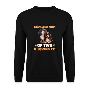 Cavalier King Charles Spaniel Cavalier Mom of two - Unisex Sweatshirt - black - Front - Alina (178cm) & Michal (187cm)