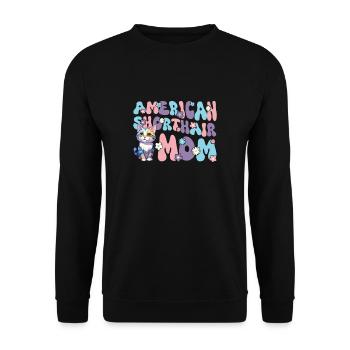 American Shorthair Groovy Shorthair Mom - Unisex Sweatshirt - black - Front - Alina (178cm) & Michal (187cm)