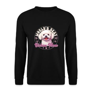 Bichon frisé Chien Bichon Maman - Sweat-shirt Unisexe - noir - Devant - Alina (178cm) & Michal (187cm)