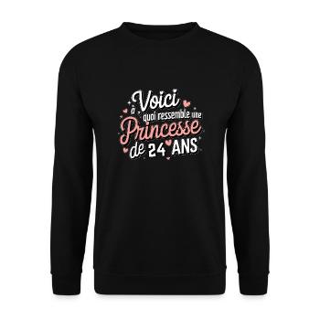 24 Year Old Princess - Unisex Sweatshirt - black - Front - Alina (178cm) & Michal (187cm)