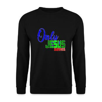 ONLY JESUS SAVES - Sweat-shirt Unisexe - noir - Devant - Alina (178cm) & Michal (187cm)