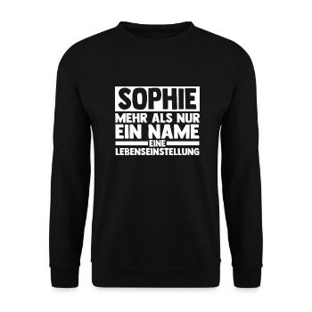 First name Sophie - Unisex Sweatshirt - black - Front - Alina (178cm) & Michal (187cm)