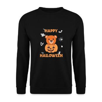 Bear in pumpkin cute bears Happy Halloween - Unisex Sweatshirt - black - Front - Alina (178cm) & Michal (187cm)