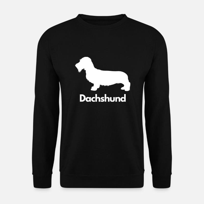 Dachshund, Dackel, Teckel, Rauhaardackel - Unisex Pullover - Schwarz