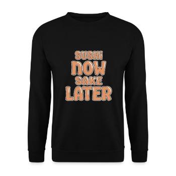 Sushi Lover Sushi Now Sake Later Sushi - Unisex Sweatshirt - black - Front - Alina (178cm) & Michal (187cm)