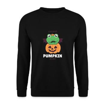 Grenouille Halloween Citrouille la plus mignonne Citrouille jamais - Sweat-shirt Unisexe - noir - Devant - Alina (178cm) & Michal (187cm)