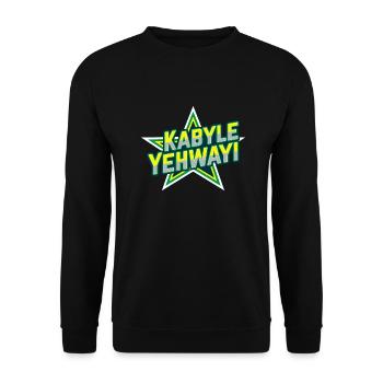 Kabyle Yehwayi (Kabyle Bien Fait, Je Le Veux) - Sweat-shirt Unisexe - noir - Devant - Alina (178cm) & Michal (187cm)