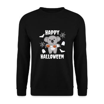 Koala Happy Halloween Citrouille Chauve-souris Costume - Sweat-shirt Unisexe - noir - Devant - Alina (178cm) & Michal (187cm)