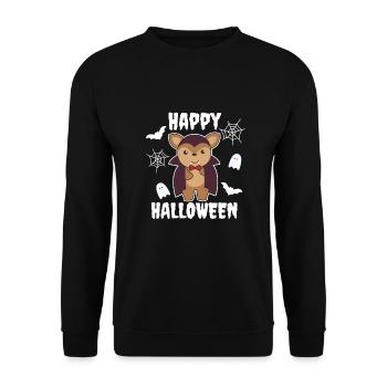 Cerf Joyeux Halloween Mignon Diable Vampire Costume - Sweat-shirt Unisexe - noir - Devant - Alina (178cm) & Michal (187cm)