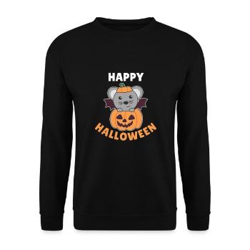 Mouse Happy Halloween Pumpkin Bat Costume - Unisex Sweatshirt - black - Front - Alina (178cm) & Michal (187cm)