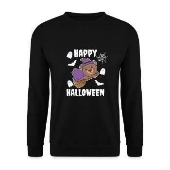 Ours Happy Halloween Sorcière Enfants Costume de Sorcière - Sweat-shirt Unisexe - noir - Devant - Alina (178cm) & Michal (187cm)