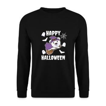 Ours polaire Happy Halloween Sorcière Enfants Costume de Sorcière - Sweat-shirt Unisexe - noir - Devant - Alina (178cm) & Michal (187cm)