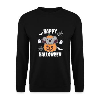 Koala Happy Halloween Pumpkin Bat Costume - Unisex Sweatshirt - black - Front - Alina (178cm) & Michal (187cm)