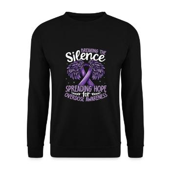 Breaking the Silence Overdose Awareness Support - Unisex Sweatshirt - black - Front - Alina (178cm) & Michal (187cm)