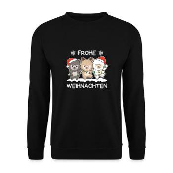 Merry Christmas Alpaca Christmas Eve Alpacas - Unisex Sweatshirt - black - Front - Alina (178cm) & Michal (187cm)