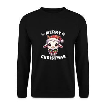 Chapeau de Noël Noël Fée Chèvre - Sweat-shirt Unisexe - noir - Devant - Alina (178cm) & Michal (187cm)