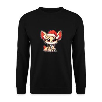 Chapeau de Noël Fées de Noël Fennec - Sweat-shirt Unisexe - noir - Devant - Alina (178cm) & Michal (187cm)