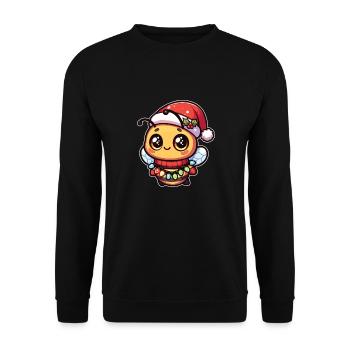 Christmas Hat Christmas Light Chain Bee - Unisex Sweatshirt - black - Front - Alina (178cm) & Michal (187cm)