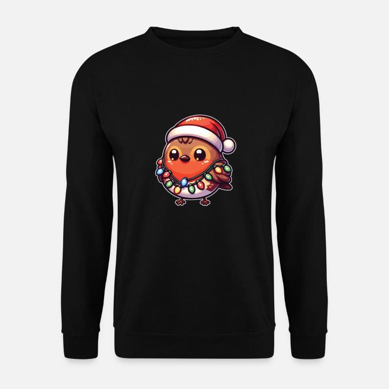 Weihnachten Lichterkette Wanderdrossel - Unisex Pullover - Schwarz