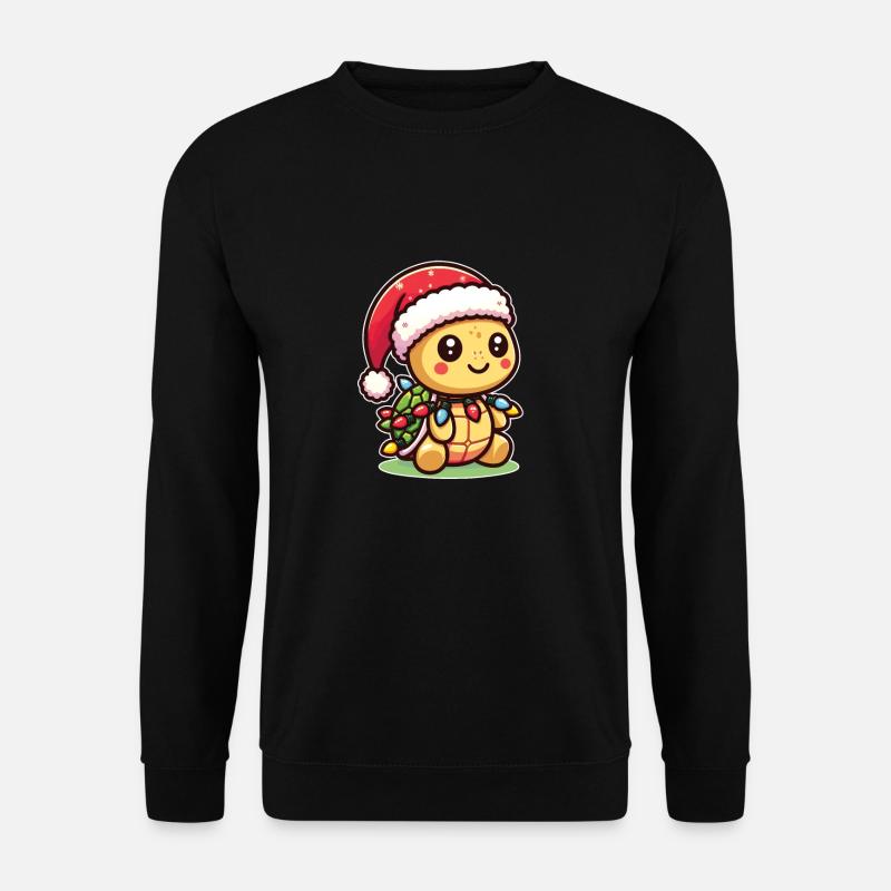 Weihnachten Lichterkette Schildkröte - Unisex Pullover - Schwarz