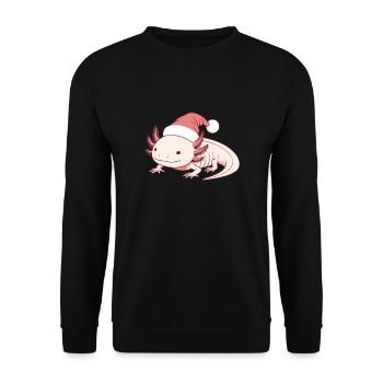 Axolotl Noël Mignon Axolotls Joyeux Noël - Sweat-shirt Unisexe - noir - Devant - Alina (178cm) & Michal (187cm)