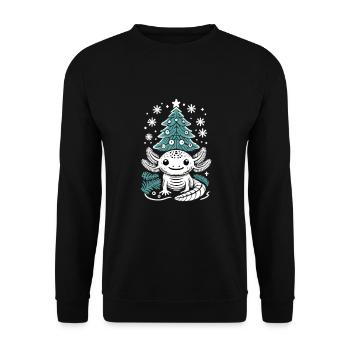 Axolotl Noël Mignon Axolotls Joyeux Noël - Sweat-shirt Unisexe - noir - Devant - Alina (178cm) & Michal (187cm)