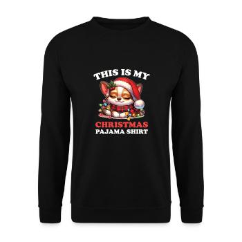 Chihuahua Pyjama de Noël Chiens - Sweat-shirt Unisexe - noir - Devant - Alina (178cm) & Michal (187cm)