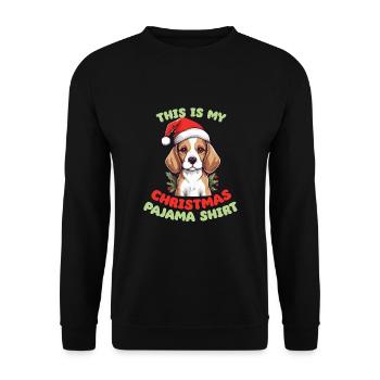 Beagle Pyjama de Noël Chiens - Sweat-shirt Unisexe - noir - Devant - Alina (178cm) & Michal (187cm)