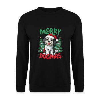 Merry Dogmas Funny Dogs Christmas - Unisex Sweatshirt - black - Front - Alina (178cm) & Michal (187cm)