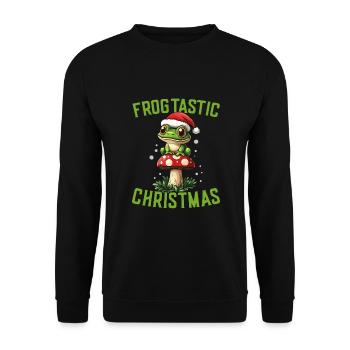 Merry Christmas, frog on - Unisex Sweatshirt - black - Front - Alina (178cm) & Michal (187cm)