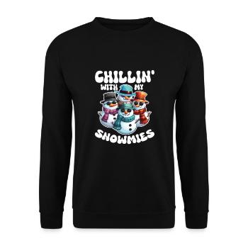 Chillin With My Snowmies Cool Snowmen - Unisex Sweatshirt - black - Front - Alina (178cm) & Michal (187cm)