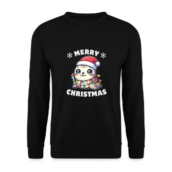 Chapeau de Noël Noël Fées Guirlandes Sceau - Sweat-shirt Unisexe - noir - Devant - Alina (178cm) & Michal (187cm)