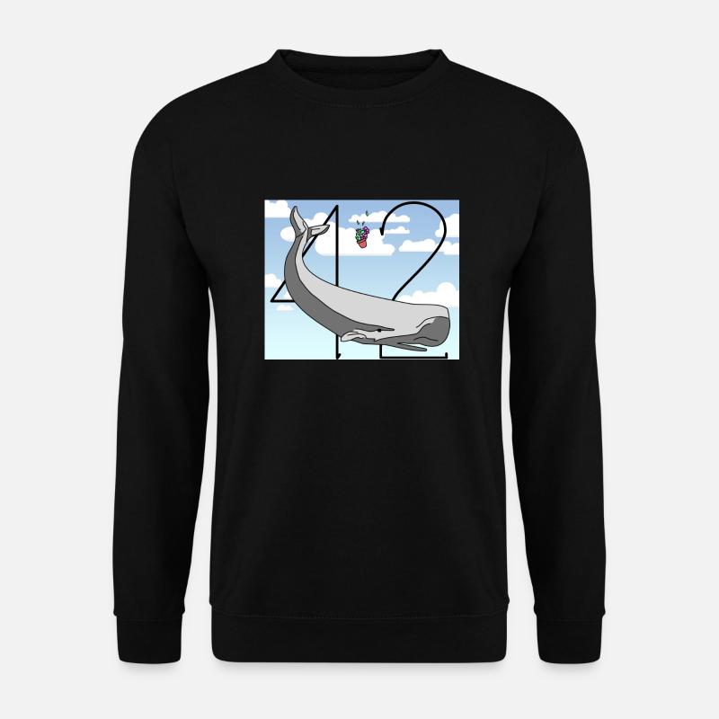H2G2 Fan Art. Sperm whale and petunia falling. 42 - Unisex Sweatshirt - black