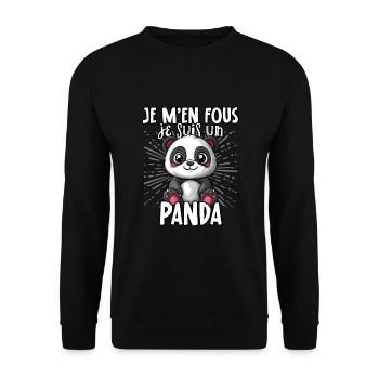 Je m’en fous je suis un panda - sweet panda - Sweat-shirt Unisexe - noir - Devant - Alina (178cm) & Michal (187cm)