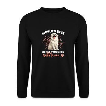 Bouvier des Pyrénées Grande Maman des Pyrénées - Sweat-shirt Unisexe - noir - Devant - Alina (178cm) & Michal (187cm)