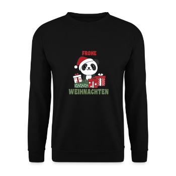 Joyeux Noël Panda Réveillon de Noël Pandas - Sweat-shirt Unisexe - noir - Devant - Alina (178cm) & Michal (187cm)