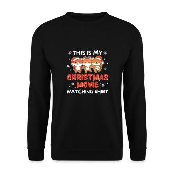 Fox Christmas Movie Watching - Unisex Sweatshirt - black - Front - Alina (178cm) & Michal (187cm)