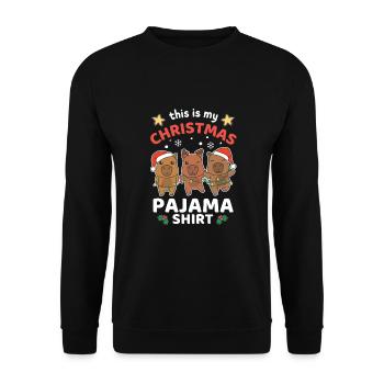 Pyjama de Noël Capybara - Sweat-shirt Unisexe - noir - Devant - Alina (178cm) & Michal (187cm)