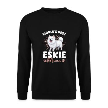 American Eskimo Dog Dog Eskie Mom - Unisex Sweatshirt - black - Front - Alina (178cm) & Michal (187cm)